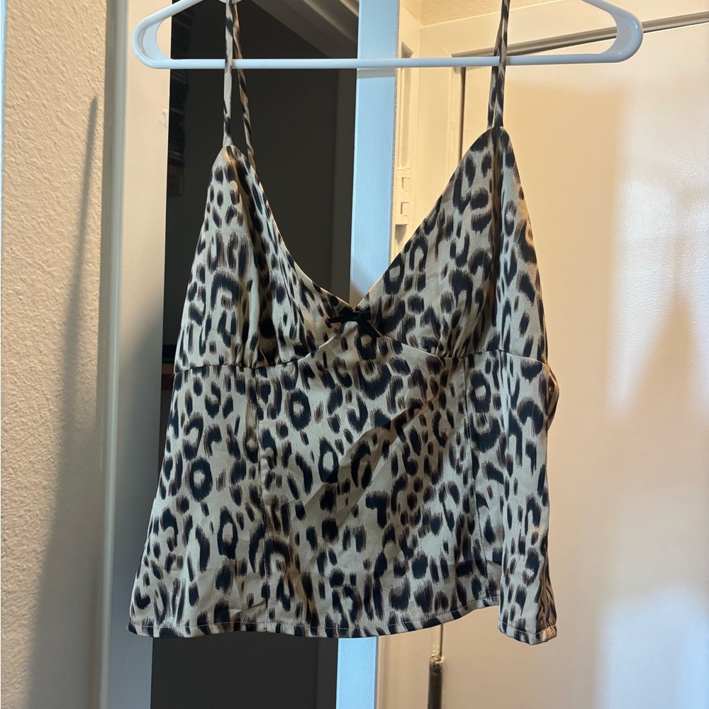 Black and White Relaxed Crop Camisole